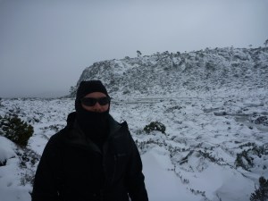 Alex. Dressed for the conditions.