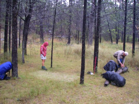 Packing up on a wet morning