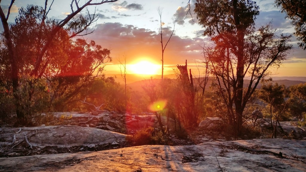 Sunset from Wallangarra Ridge. Girraween NP.