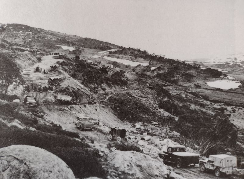 Historical Photo of road to Guthega. 1950.Kosciuszko National Park.