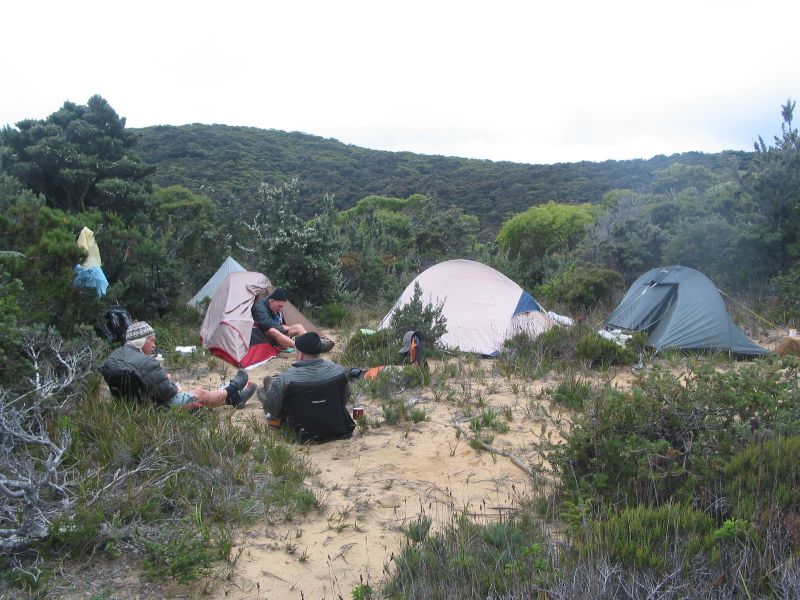 Camping on Cape Pillar Walk in 2010.