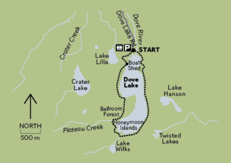 Map of Dove Lake Walk.