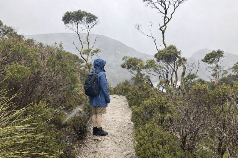 Gear for cold wet day at Cradle Mountain