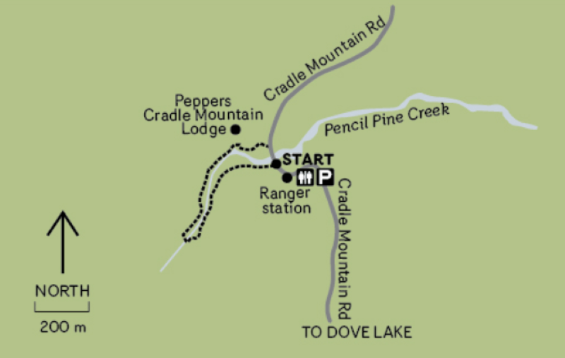Map of Enchanted Forest Walk. Cradle Mountain National Park.