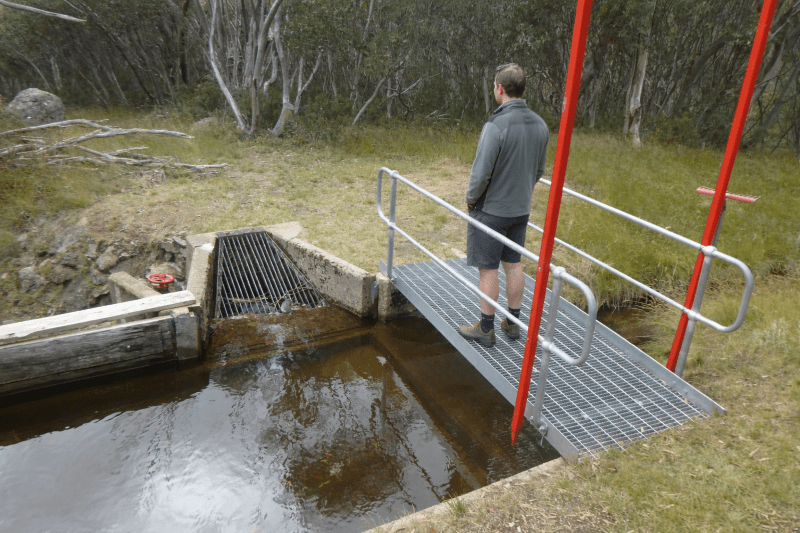 Aqueduct channel near Pipers Ck Aqueduct Shelter. Kosciuszko National Parrk.