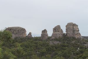 Sandstone spires. Salvator Rosa NP. Central Queensland Sandstone Belt.